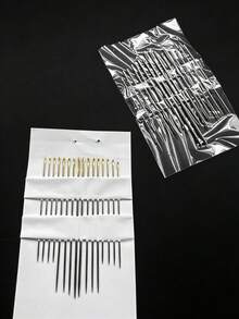 16pcs Stainless Steel Embroidery Needle Set, Gold/Silver Tail Fine Point Mixed Sizes, Sharp Hand Sewing Needles, Suitable For Embroidery Thread, Cotton Thread, Cross Stitch, Punch Needle, Fabric Embroidery - 16 Sewing Needles - View 4