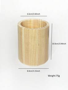 1pc Vintage Wooden Nail Art Storage Tray, Minimalist Desktop Brush Organizer, Multi-Functional Makeup Tool Display Bucket, Suitable For Home Vanity And Salon Desktop Organization, Back To School Desktop Storage Essential - Multicolor - View 7