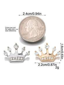 6pcs/Pack Crown Shaped Rhinestone Embellished Exquisite High-End Metal Buttons, Suitable For Shirts, Cardigans, Wedding Dresses, Suits, Jackets, Collar Buttons, Cufflinks, DIY Bags, Gift Boxes, Hair Accessories, Jewelry Accessories - Multicolor - View 4