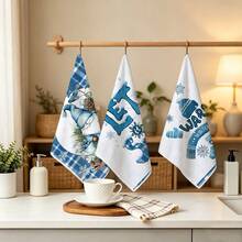 6pcs Kitchen Absorbent Towels, Made Of Polyester Material, Printed With Christmas Gnome Plaid Pattern, Suitable For Kitchen, Bathroom, Ideal Choice For Housewives And Family Gatherings, High Cost-Performance Home Decor And Room Decoration Item. - Multicolor - View 7