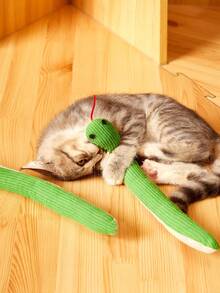 1pc Cat Toy Snake, With Rustling Sound, Soft Linen Material, Interactive Kitten Exercise Kick Toy, Suitable For Indoor Cats - Multicolor - View 1
