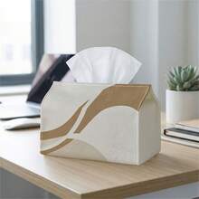 1pc Beige Soft Curved Tissue Box, Elegant Design Enhances Living Environment, Suitable For Daily Use And Special Occasions, Convenient Access - A - View 6