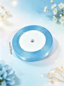 1 Roll 22m Blue Satin Ribbon, Handmade Rose Ribbon, 22m Polyester Ribbon Packaging Ribbon, Home Decor, Scene Decoration, Theme Party Decoration - Ribbon Roll - View 20