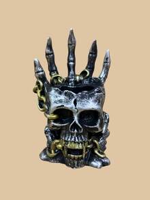 1 buah Tempat Lilin Tengkorak Gotik, Desain Rantai Tengkorak, Dekorasi Meja Kreatif, Lampu Lilin Aromaterapi, Dekorasi Rumah, Hadiah Halloween - A - View 13