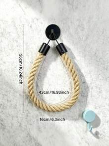 Jute Rope Toilet Paper Holder, Bathroom Tissue Rack, Drill-Free Wall Mount Design, Can Hang Face Towels And Hand Towels, Handmade Toilet Paper Storage, Home And Commercial Use, Office Kitchen Bathroom Decor Accessories, Apartment Essentials - Multicolor - View 11