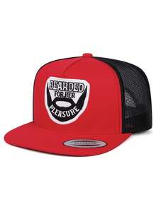 1pc Fashion Breathable Mesh Hat BEARDED Embroidered Hip Hop Hat Outdoor Adjustable Sunshade Hat Daily Decorative Hat Unisex Flat Edge Hat Baseball Hat - BEARDED - View 8