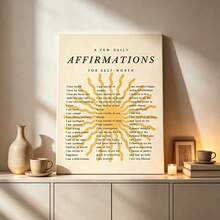 1pc Minimalist Sun Positive Quote Wall Art, Positive Daily Affirmation Print, Self-Love Theme Poster, Inspirational Wall Decor, Suitable For Home Office, Living Room, Bedroom, Yoga Room, Classroom, Dorm, Motivational Artwork, Positive Affirmation Quotes, Self-Care, Positive Quotes, Daily Affirmations, Sun Art, Optional Frame - 1PC - View 9