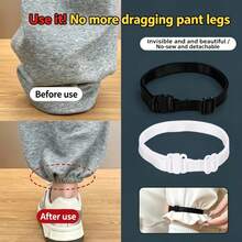 4/2/1pc HAIRK Pant Leg Shortening Elastic Band, Invisible Drawstring Adjustable Buckle, Seamless Design, Detachable Pant Leg, Anti-Drag, Tightening Fixing Strap - Multicolor - View 9