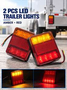 GLANBERT 2pcs Red And Yellow Dual-Color Pickup Truck Rear Light Strip With Reflector, High Brightness Auxiliary Light, Truck Decorative Light, Suitable For Cars, RVs And Forklifts - Multicolor - View 3
