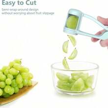 1pc Lightweight Grape Slicer, Wrap-Around Non-Slip Fruit Separator With Smooth Handle, Suitable For Grapes, Cherry Tomatoes, Strawberries Kitchen Tool, Ideal For Fruit Salad, Dessert Platter, Daily Fruit Display, Easy To Clean, Compact Size - Multicolor - View 1