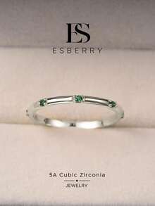 ESBERRY 1件精緻戒指，女士珠寶，鍍金，細膩飾品，日常配戴，禮物 - 銀色 - 查看 1