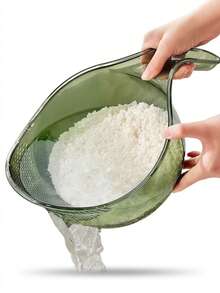 Rice Washer Bowl With Handle, Thickened Clear Plastic Kitchen Colander With Fine Mesh Strainer For Rinsing Rice, Grains, Fruits And Vegetables - View 9