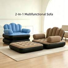 Giường sofa hơi PVC phủ nhung gấp gọn di động, sofa hơi đa năng chuyển đổi thành đệm hơi, phù hợp làm quà tặng ngày lễ - Nhiều màu - Xem 8