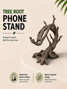 1PC Creative Tree Branch Design Phone Stand, Stable Hands-Free Desktop Phone Holder, Office Decor, Rustic Decoration, Phone Base, Home Desktop Ornament, Perfect Gift For Him/Her - Multicolor - View 7