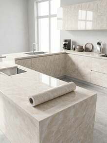 Marble Countertop Waterproof Self-Adhesive Wallpaper, Beige Marble Wallpaper, Self-Adhesive Countertop Sticker, Kitchen Countertop, Table And Cabinet, Entryway Decor, Home Decor, Wall Decor, Bathroom Decor - A - View 12