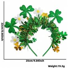 1pc Creative Party Decoration Colorful Strip Headband, Gold & Green Shamrock Headpiece Hat, Carnival Party Hair Hoop Costume Hat Headband - Multicolor - View 10