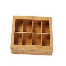 Bamboo Tea Storage Box With Magnetic Lid - Transparent Acrylic Window For Easy Viewing - Durable Wooden Tea Container With 8 Adjustable Compartments - Wooden Finish, Stackable, Suitable For Tea Bags, Multi-Functional Storage Box - Bamboo Wood Color - View 4