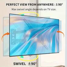 Braket Dudukan Dinding TV Gerak Penuh, Cocok untuk Sebagian Besar TV 32–55 Inci, Pola Lubang VESA Maksimum 400*400 Mm; Dudukan Monitor TV, Mendukung Putar, Miring, Memanjang & Meratakan, Kapasitas Beban Maksimum 55 Lbs - MultiWarna - View 4