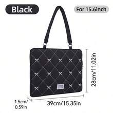 15.6 Inch Bow Knot Embroidered Laptop Bag, Laptop Sleeve, Computer Briefcase, Travel Handbag, Suitable For Commuting, Business Trip, School - View 8