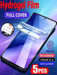 5Pcs HD Hydrogel Film Mobile Screen Protector Compatible With Xiaomi 17T 15T Poco X7 X8 M8 M7 Pro/ A7 A5 A4 15a 14C 13C Note 17 15 14 4g 5g Pro+ Full Coverage Explosion-Proof Scratch Resistant Protective Film Soft Film Non Glass - Clear - View 2