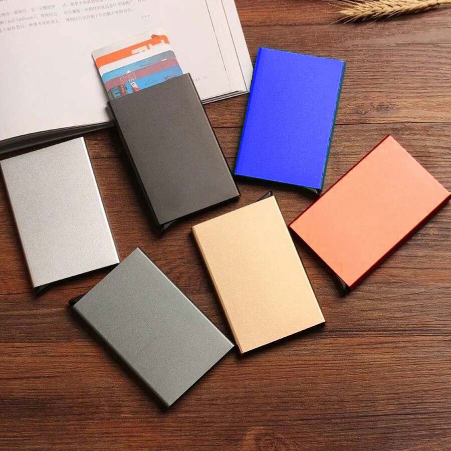 XAXRE Minimalist Pop-Up Card Holder, Aluminum Alloy Automatic Credit Card Clip, Card Holder/Coin Wallet, Gift For Men, Husbands, Women - Multicolor - View 1