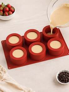 6-Cavity Silicone Cup Baking Mold, Creative Round Textured Mold For Chocolate, Mousse, Pudding, Jelly, Cake, Cheesecake And Dessert Cups, DIY Bakeware For Home Kitchens, Brunch, Tea Parties And Special Occasions - Multicolor - View 8