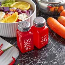 Set de Frascos para Condimentos de Vidrio, Diseño Cuadrado Blanco y Negro, Salero y Especiero para Sal, Pimienta y Sazonadores, Ideal para Cocina, Barbacoa y Parrilladas - Otros colores (embalaje de espuma de perla + caja de cartón) - Ver 4