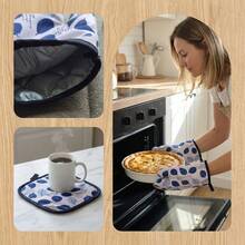 Heat-Resistant Gloves And Pads Set, Suitable For Baking, Cooking, Grilling, Perfect For Holiday Gifts - View 6