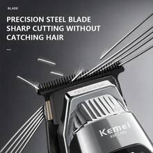 Kemei Men's Professional Hair Clipper - Precision Trimmer, Men's Electric Hair Clipper, USB Rechargeable, Pompadour Styling Hair Cutter, Comes With 3 Guide Combs, LED Display, Salon-Grade Hair Equipment, Suitable For Barber Shops And Everyday Home Use - View 3