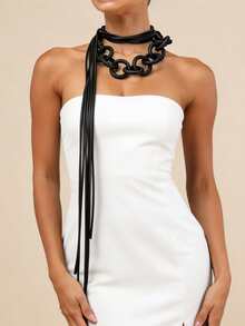 MARLIWOO 1pc Long Versatile Fashion Punk Gothic Subculture Exaggerated Party Necklace - Multicolor - View 7