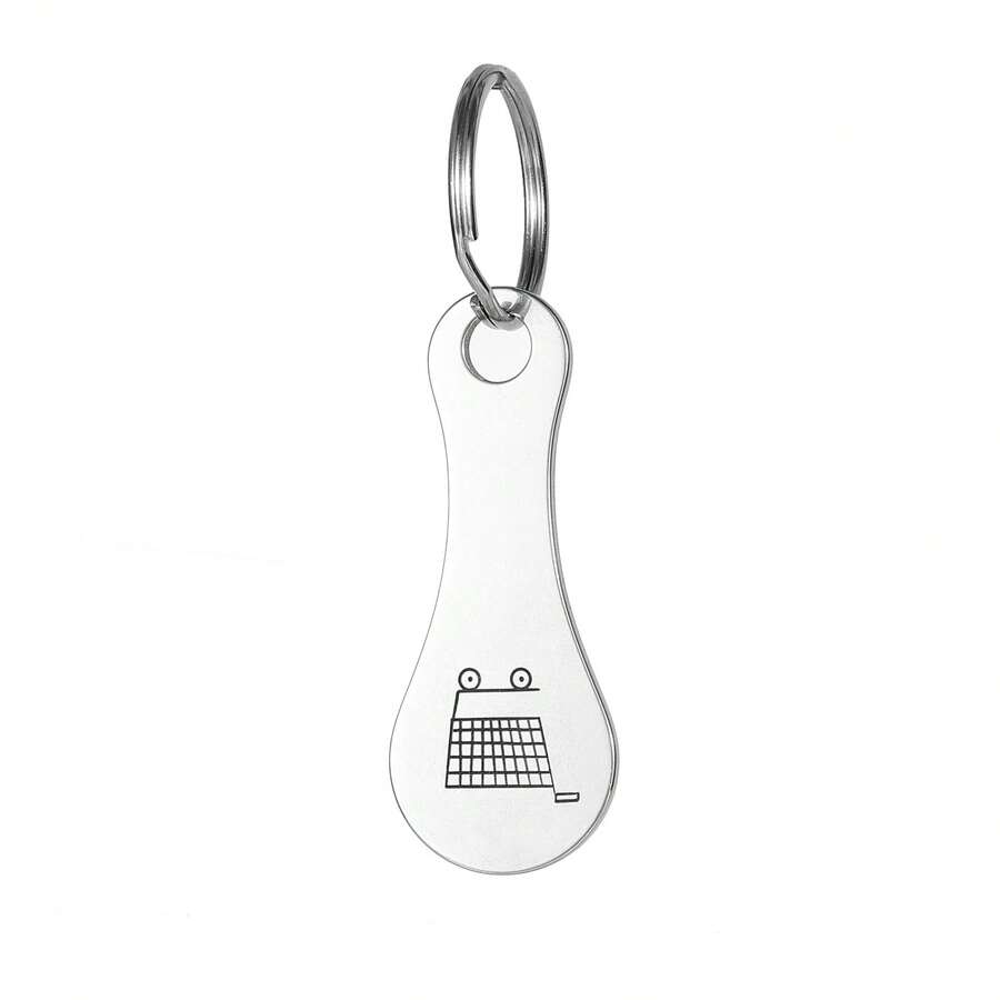 2 Pcs Stainless Steel Shopping Cart Keychains With Shopping Cart Logo, Classic Simple Stylish Design, Durable Daily Key Accessory For Men And Women - Multicolor - View 1