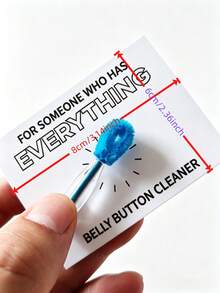 1pc "For Someone Who Has Everything" Belly Button Cleaner Printed Card, Hilarious Gag Gift Set With Mini Cleaning Brush For Friends & Coworkers - Belly Button Brush - View 4