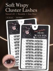 WANPIN WAN PIN W Large Capacity Cluster False Eyelashes, 10 Rows Lightweight Segmented False Eyelashes, Natural Thick Cartoon Eye Lashes, Lightweight And Delicate, Suitable For Beginners, Soft And Comfortable To Wear, Easy To Apply - C - View 5