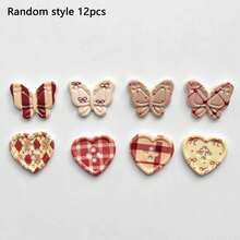 4/8/12pcs Cute Plaid Butterfly Fridge Magnets, Heart-Shaped Button Fridge Stickers, Suitable For Storage Cabinets, Kitchen, Whiteboards, Offices, Home Decor, Refrigerator Kitchen Magnets - Multicolor - View 8