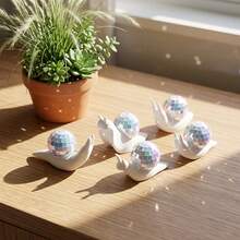 2pcs Snail Disco Ball Sun Catcher Indoor Window Decor, Light Refracting Desktop Ornament, Creative Home Desktop Decoration - Multicolor - View 9
