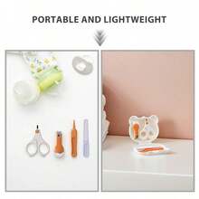 1pc Anti-Pinch Baby Nail Clipper Set Bear Design Newborn Special Nail Clippers Cartoon Baby Nail Cutter With Scissors And Nail File - Multicolor - View 4