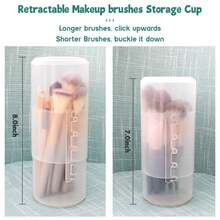 Makeup Brush Organizer, 1 Pack Of Makeup Brush Organizers, Travel Organizer, Retractable Plastic Travel Makeup Brush Organizer - Clear - View 5