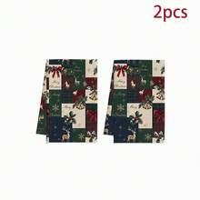 2/4/6件組聖誕廚房抹布，鹿圖案餐巾，聖誕廚房抹布套裝 - 彩色 - 查看 10
