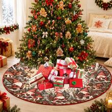 1pc Forest Gnome Faceless Doll Pattern Christmas Tree Skirt, Elegant Color Holiday Decoration, 5 Sizes, Unisex Holiday Gift, Suitable For Home And Party Christmas Decor - Forest Goblin Faceless Doll - View 6