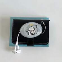 Cute Cartoon Angel Mini PVC Earphone Storage Pouch, Portable Oval Coin Purse Charm, Small Gift For Earphones - Clear - View 7