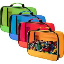 1pc Building Block Storage Bag, Portable Handheld Organizer Bag For Home And Travel, Toy Storage Bag, Building Block Parts Sorting Bag - Multicolor - View 1