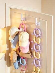 1pc Hat & Handbag & Hair Accessory Hanging Hook,Multi‑Clip Hanger For Baseball Caps,Space‑Saving Behind‑Door & Wardrobe Display Holder,Household Hanging Rack To Store Hats, Bags, Hair Decor For Bedroom Use,Wall Decor For Bedroom,Bathroom Accessories - Multicolor - View 4