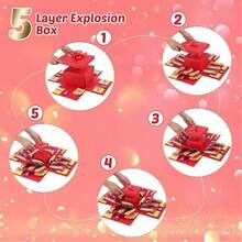 OBOVAY Pop-Up Explosion Structure Surprise Gift Box Photo Storage, Reusable Decor DIY Pop-Up Photo Explosion Box, Red Handmade Commemorative Photo Album Box, Gift Packaging Surprise Unboxing, Handmade Commemorative Collection, Candy & Snack Storage, Suitable For Birthday, Anniversary, Valentine's Day Gifts, Christmas, Halloween, Back To School Season - Multiple Styles - View 7