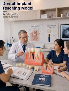 1pc/1 Sets 4X Scale Dental Implant Demonstration Model, Removable Crown Teeth Structure Display Model, Oral Anatomy Display Tool For Study & Presentation - Multicolor - View 7