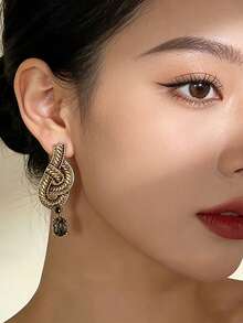 1 Pair Vintage Knot Stud Earrings For Women - Twist Stud Earrings - View 3