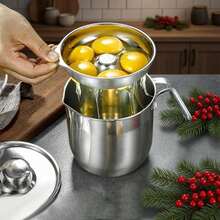 LAISONWARE 1Set Premium 18/8 Stainless Steel Egg Separator With Collection Bowl - Easy Yolk & White Divider, Baking Tool For Christmas Baking & Holiday Pastry Prep - Multicolor - View 2
