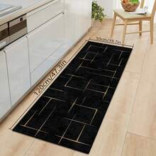 1pc Black Geometric Pattern Kitchen Floor Mat Silicone Carpet, Absorbent Non-Slip Quick Dry Bathroom Rug, All Season Door Mat Room Decor, Indoor Multi-Functional Foot Pad - Multicolor - View 11