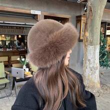 1pc Women's Thick Blended Textured Casual Warm Bucket Hat, Suitable For Daily Wear, Autumn/Winter - D - View 12