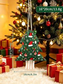 1pc Tree-Shaped Drawstring Storage Bag, Christmas Print With Hanging Rope Detail, Decorative Storage & Gift Packaging, Christmas Tree Ornament, Suitable For Christmas Party, Home Fireplace & Window Decor - Multiple Colors and Styles - View 18