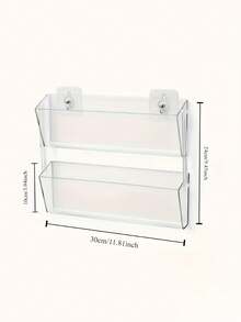 1pc Transparent Acrylic Wall-Mounted Children's Bookshelf, Wall-Mounted Card Storage Rack, Suitable For Baby Room And Home Book Storage - Multicolor - View 3